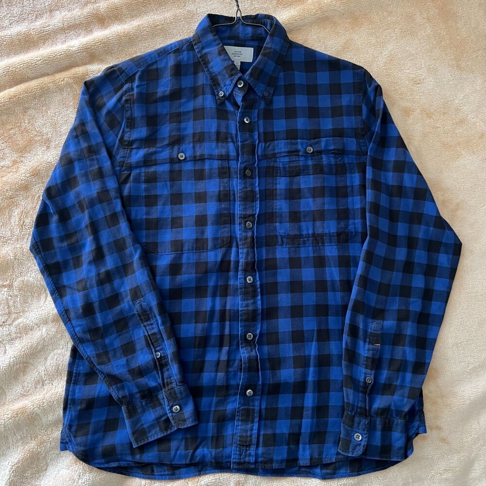 Jack Spade Bleecker Street NY Blue Black Buffalo Check Cotton Button Down Shirt